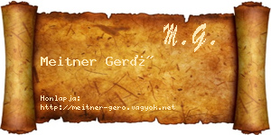 Meitner Gerő névjegykártya